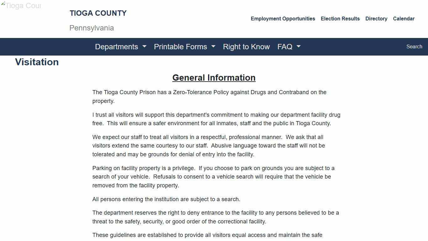 Tioga County - Visitation